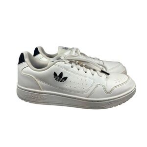 Adidas Sneakers White Black Logo Lace Up Low Top Casual Shoes Womens size 5